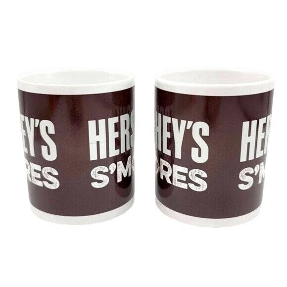 2/$15 Hershey's S'mores Mug Set Brown White Graham Cracker Chocolate Marshmallow - Picture 7 of 12